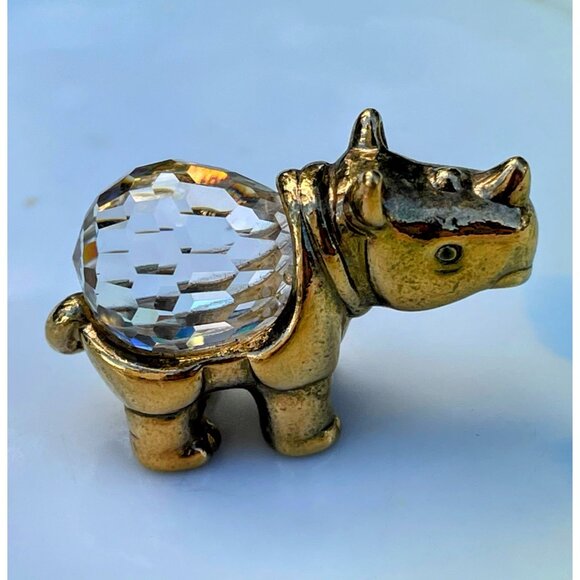 Vintage 1970s Lot 3 Miniature blown glass animals Duck, elephant, Rhino - Picture 2 of 8